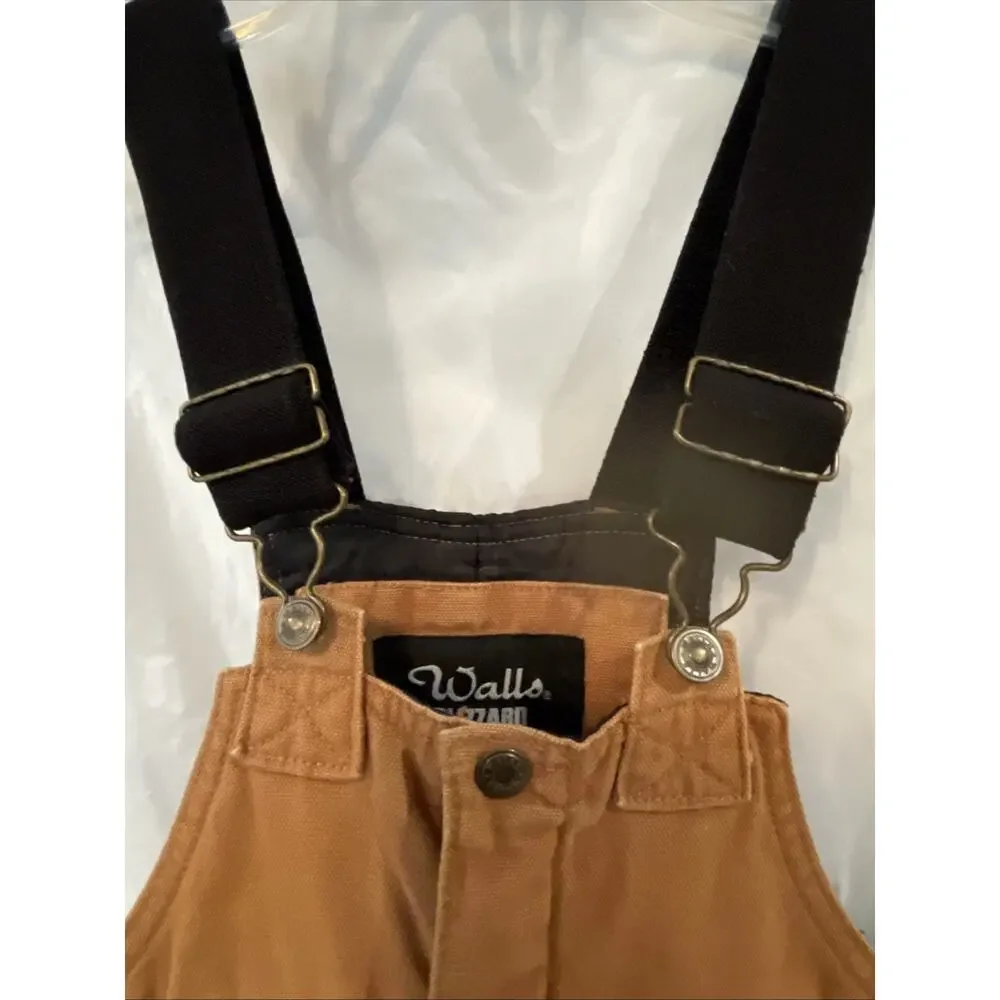 WALLS Blizzard Pruf Insulated Duck Work Bib Overalls Youth Kids 12/14 Pockets +